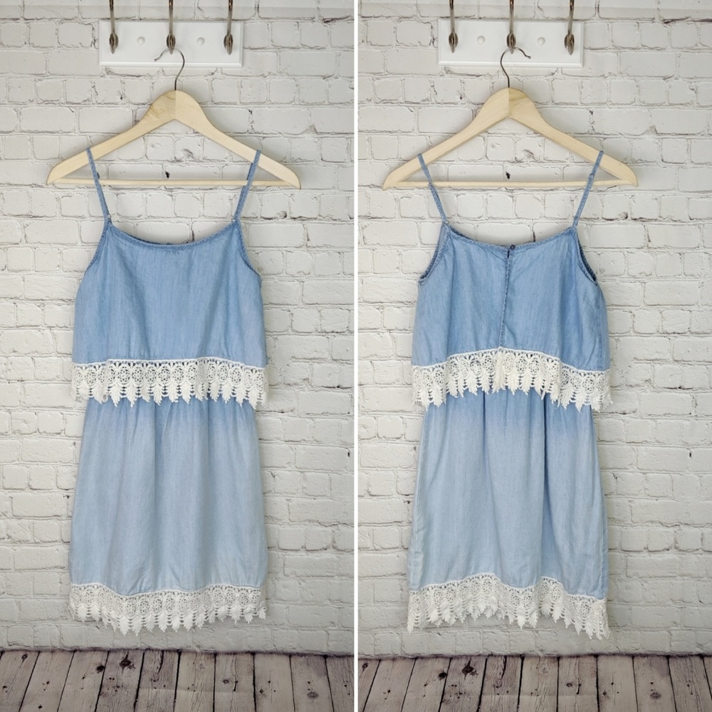Jessica Simpson chambray lace dress